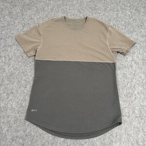 Bylt‎ Drop Cut Lux Two Tone Gray Sand Short Sleeve Performance Shirt Size XL